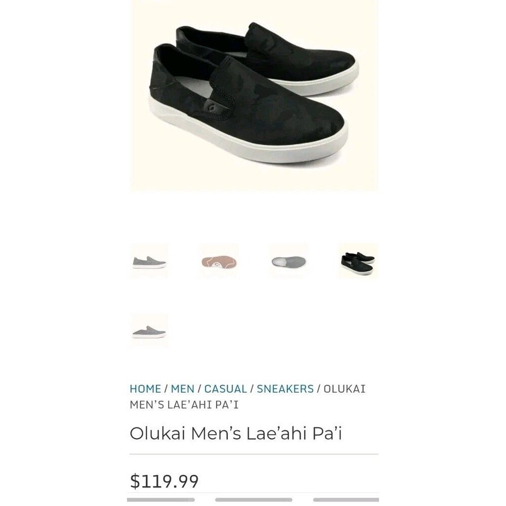 MENS OluKai Lae'ahi Pa'i SlipOn Convertible Black Loafer Camo US 12 ALOHA HAWAII - Picture 13 of 13